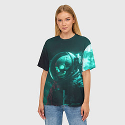 Футболка оверсайз женская Скелет в космосе, цвет: 3D-принт — фото 2
