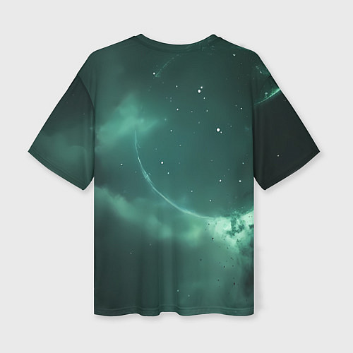 Женская футболка оверсайз Космический скелет / 3D-принт – фото 2