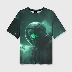 Женская футболка оверсайз Космический скелет