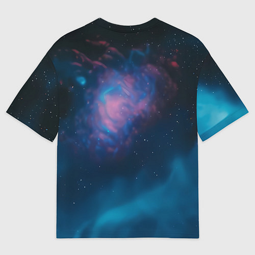 Женская футболка оверсайз Скелет американского космонавта / 3D-принт – фото 2