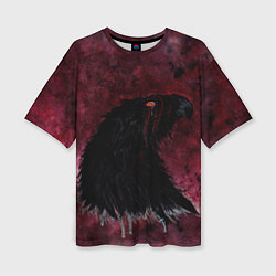 Футболка оверсайз женская Орёл с шрамом на фоне кровавого неба, цвет: 3D-принт