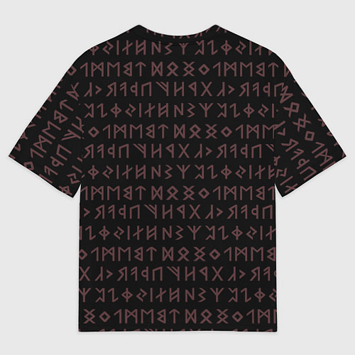 Женская футболка оверсайз Ворон и руны / 3D-принт – фото 2