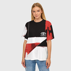 Футболка оверсайз женская Toyota логотип, цвет: 3D-принт — фото 2