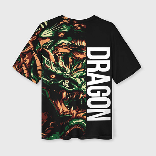 Женская футболка оверсайз Татуировка дракона ирезуми / 3D-принт – фото 2