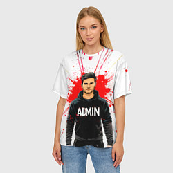 Футболка оверсайз женская Админ в толстовке, цвет: 3D-принт — фото 2