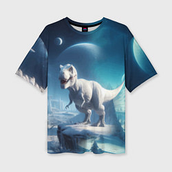 Футболка оверсайз женская Снежный динозавр - история вымирания, цвет: 3D-принт