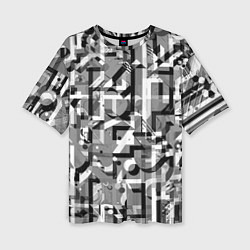 Женская футболка оверсайз Серый объёмный эффект