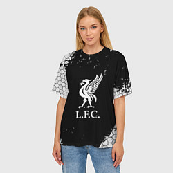Футболка оверсайз женская Liverpool hexagon, цвет: 3D-принт — фото 2