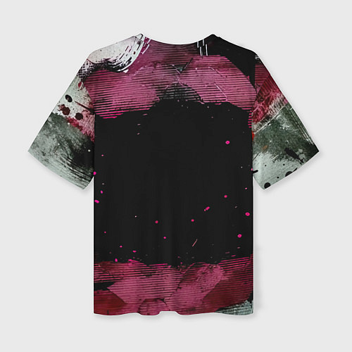 Женская футболка оверсайз Барбер в фиолете / 3D-принт – фото 2