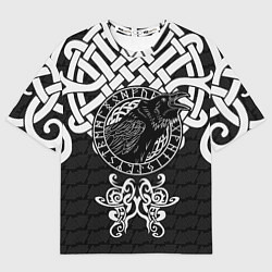 Женская футболка оверсайз Узор - ворон