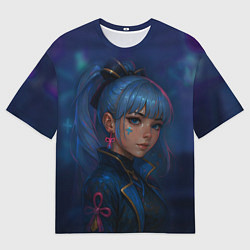 Футболка оверсайз женская Камисато Аяка киберпанк, цвет: 3D-принт