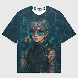 Женская футболка оверсайз Аль-Хайтам в стиле киберпанка