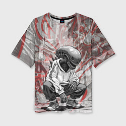 Футболка оверсайз женская Ксеноморф на спорте, цвет: 3D-принт