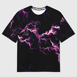Женская футболка оверсайз Lightning pink glow