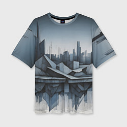 Футболка оверсайз женская Небоскребы и скалы, цвет: 3D-принт