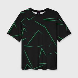 Женская футболка оверсайз Color light green line