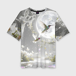 Футболка оверсайз женская Сказочные птички, цвет: 3D-принт