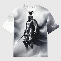 Женская футболка оверсайз Спартанский воин среди львов