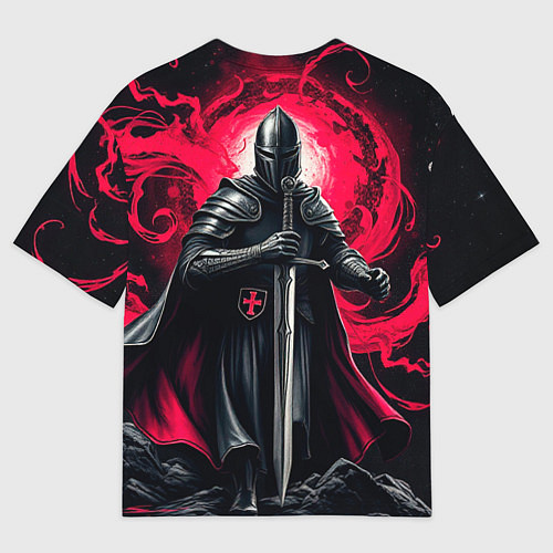 Женская футболка оверсайз Рыцарь-крестоносец ордена красной звезды / 3D-принт – фото 2