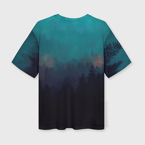 Женская футболка оверсайз Night in the forest / 3D-принт – фото 2
