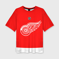Футболка оверсайз женская Detroit Red Wings red, цвет: 3D-принт