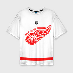 Футболка оверсайз женская Detroit Red Wings white, цвет: 3D-принт