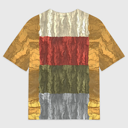 Женская футболка оверсайз Цветной узор абстрактная графика / 3D-принт – фото 2