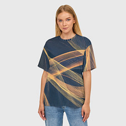 Футболка оверсайз женская Световые волны, цвет: 3D-принт — фото 2