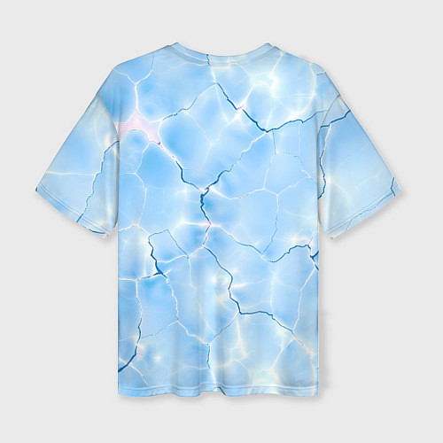 Женская футболка оверсайз Прозрачная голубая вода / 3D-принт – фото 2