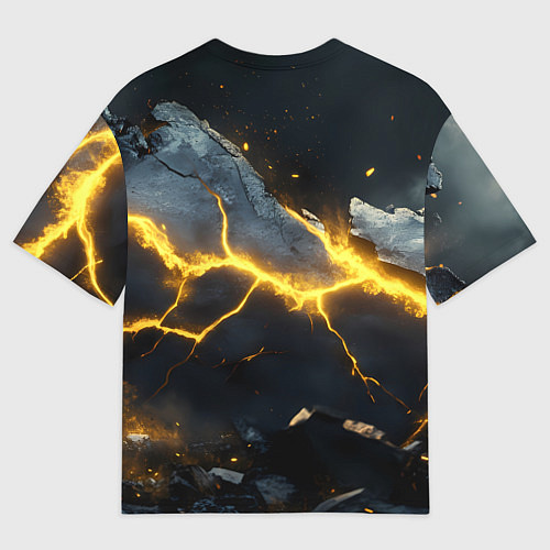 Женская футболка оверсайз Astro в золотой рамке / 3D-принт – фото 2