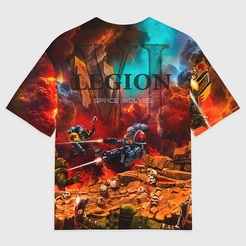 Женская футболка оверсайз Лман Русс примарх Космических Волков / 3D-принт – фото 2