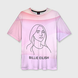 Футболка оверсайз женская Билли Айлиш из линии - минимализм, цвет: 3D-принт