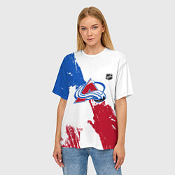 Футболка оверсайз женская Колорадо Эвеланш - брызги красок, цвет: 3D-принт — фото 2