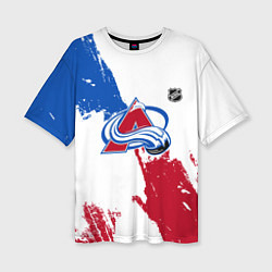 Футболка оверсайз женская Колорадо Эвеланш - брызги красок, цвет: 3D-принт