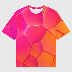 Женская футболка оверсайз Розово-оранжевые плиты