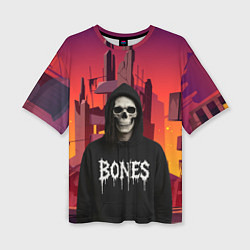 Женская футболка оверсайз Bones скелет