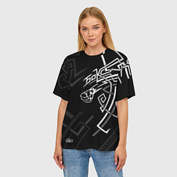 Футболка оверсайз женская Бокс - узор победы, цвет: 3D-принт — фото 2
