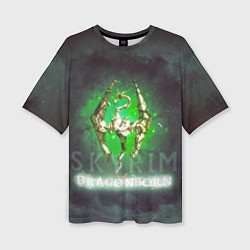 Футболка оверсайз женская Skyrim gold logo Dragonborn, цвет: 3D-принт