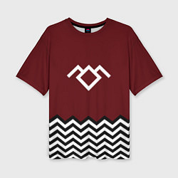 Футболка оверсайз женская Твин Пикс - лого, цвет: 3D-принт