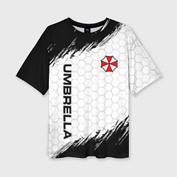 Футболка оверсайз женская Амбрелла - белые соты, цвет: 3D-принт