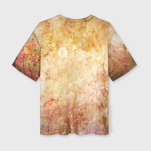 Женская футболка оверсайз Абстракция - drops corroded by bleach on an orange / 3D-принт – фото 2