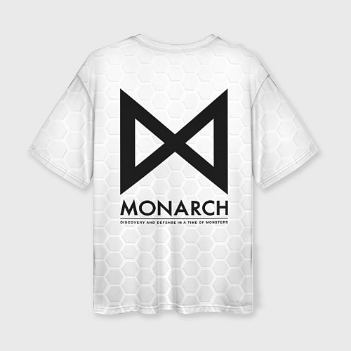 Женская футболка оверсайз Монарх - белые соты / 3D-принт – фото 2
