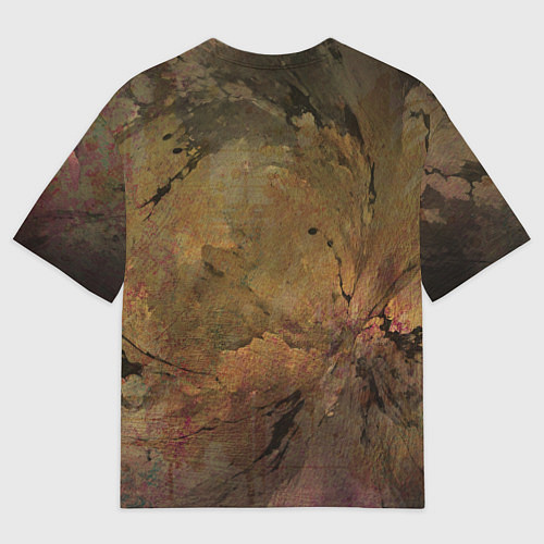 Женская футболка оверсайз Абстракция - yellowish-dark pink stone / 3D-принт – фото 2