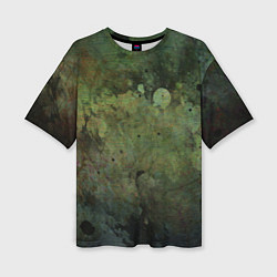 Футболка оверсайз женская Абстракция - green stained board, цвет: 3D-принт