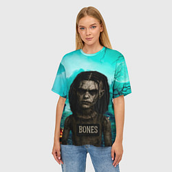 Футболка оверсайз женская Bones в стиле хоррор куклы, цвет: 3D-принт — фото 2