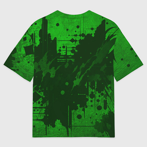 Женская футболка оверсайз Абстракция - dark green spot / 3D-принт – фото 2