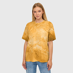 Футболка оверсайз женская Абстракция - bright yellow, цвет: 3D-принт — фото 2