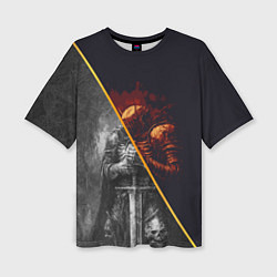 Футболка оверсайз женская Темный рыцарь в унынье, цвет: 3D-принт