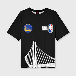 Футболка оверсайз женская Голден Стэйт Уорриорз - большой лого, цвет: 3D-принт