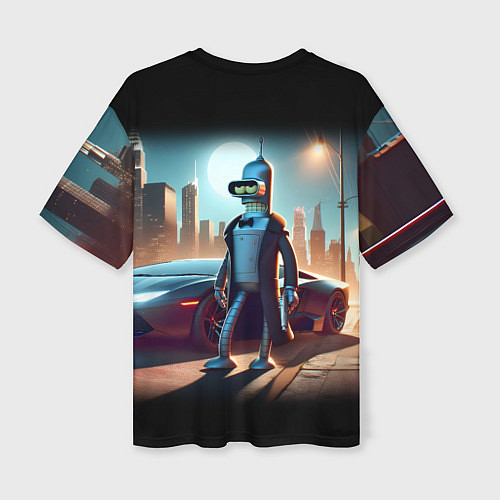 Женская футболка оверсайз Бендер с пистолетом - Нью-Йоркская мафия / 3D-принт – фото 2